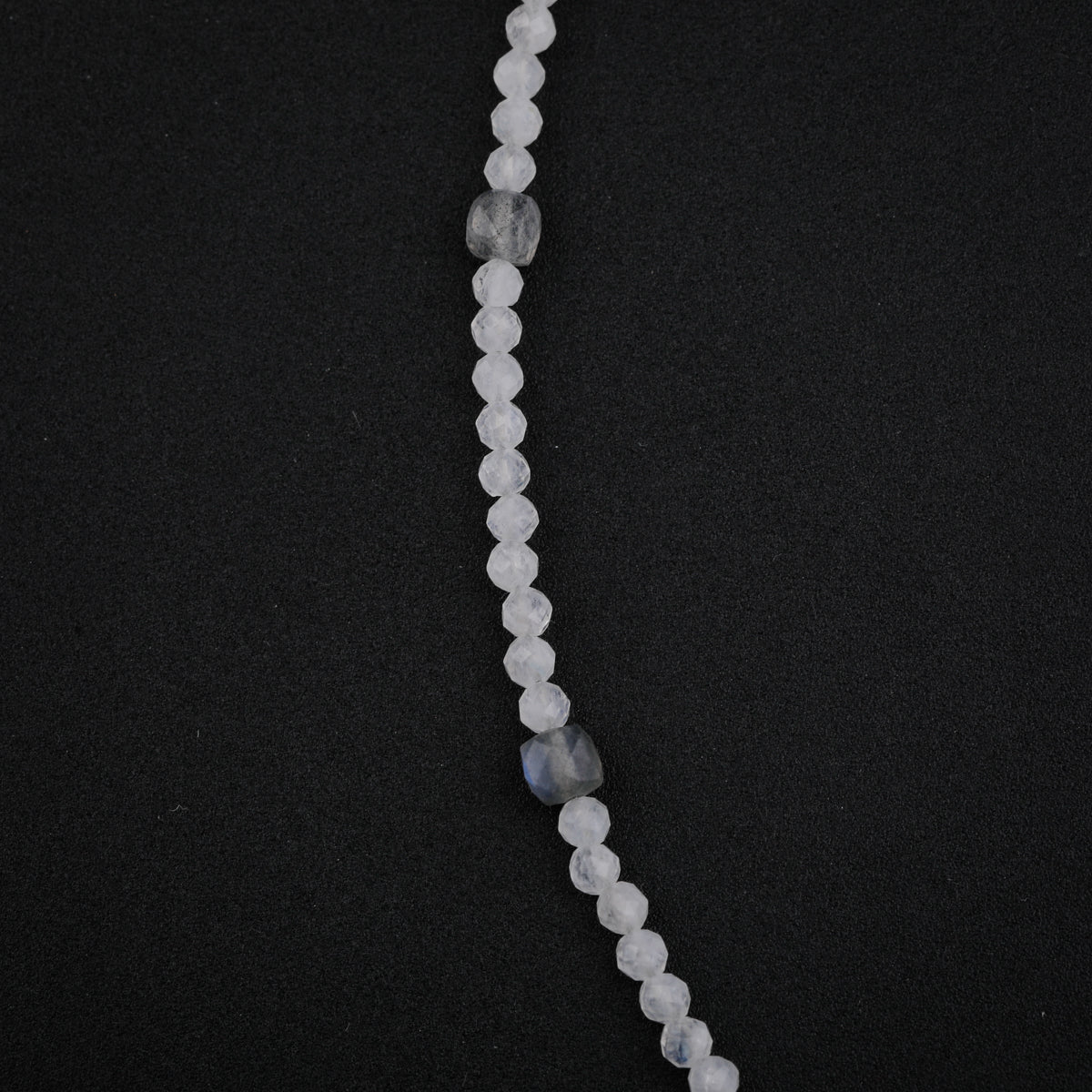 Silver Trapezoid Pendants Necklace with Moonstone