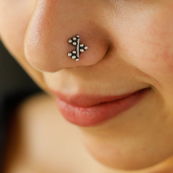Handmade Silver Nose pin (Pierced)