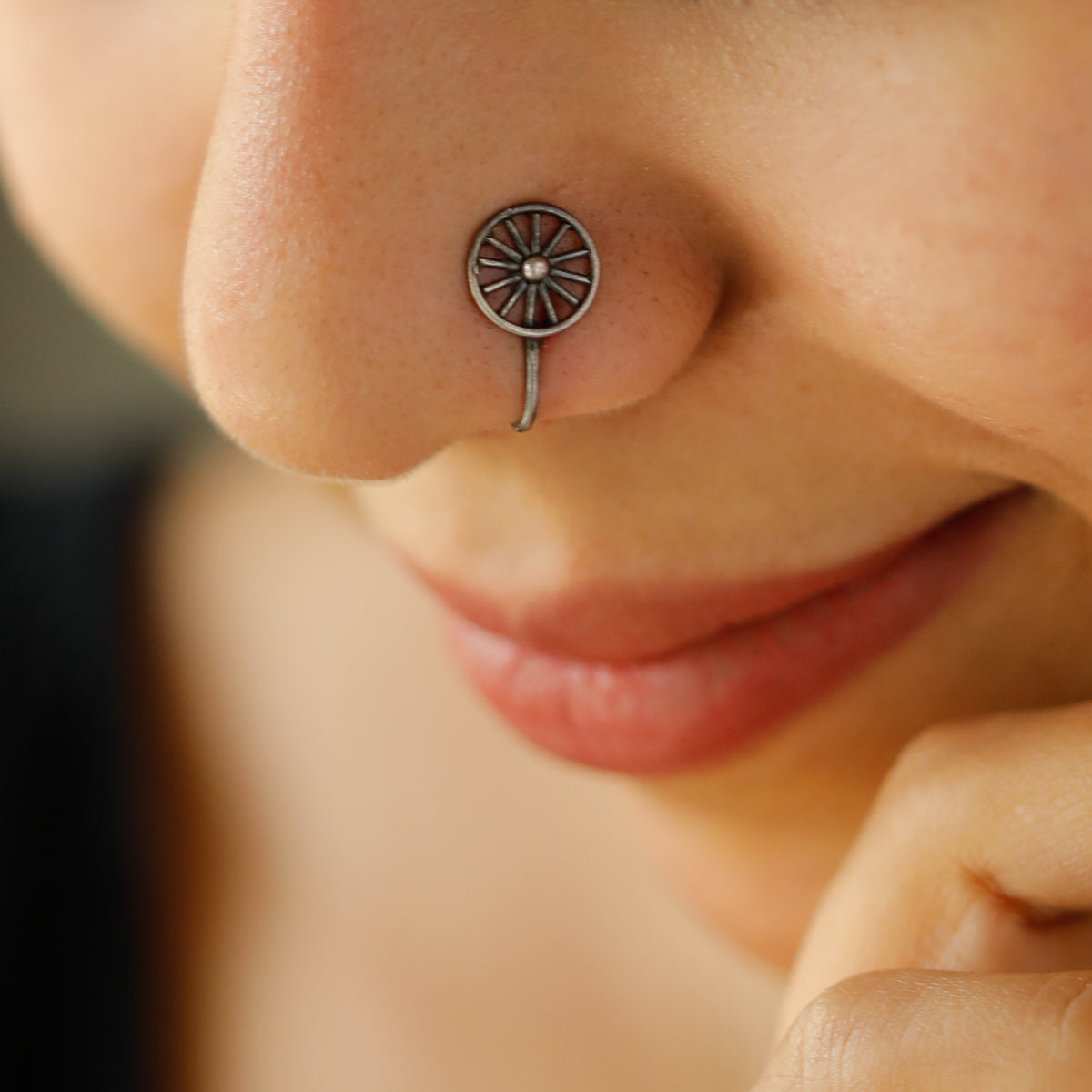 Filigree Chakra Nose pin (Clip on)