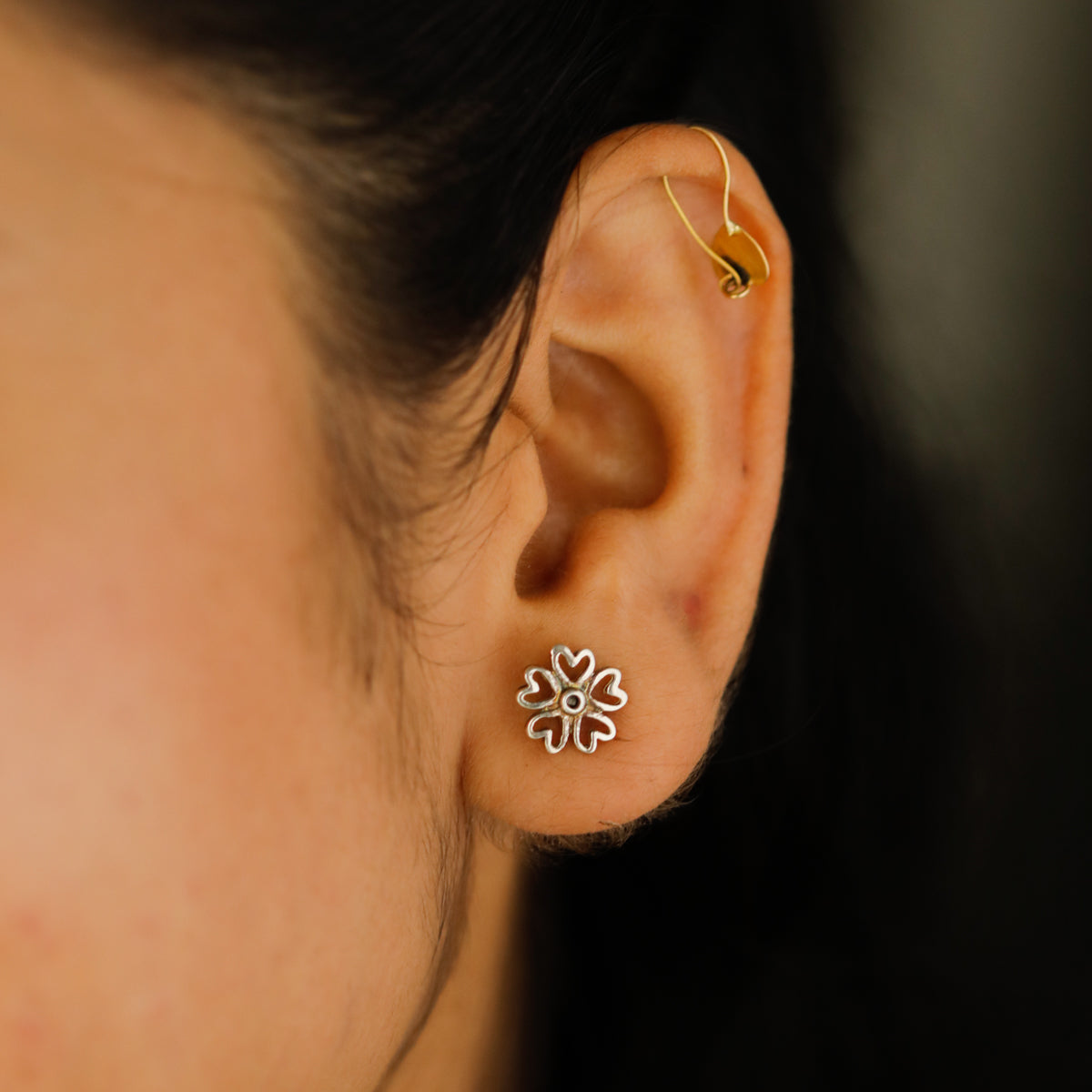 Silver Phlox Flower Studs | 92.5 Silver