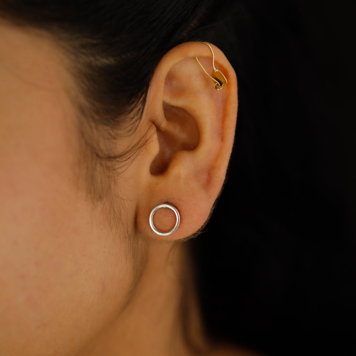 Tiny Silver Round Studs
