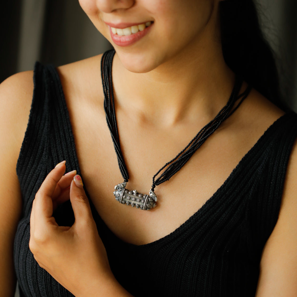 Silver Taveej mangalsutra