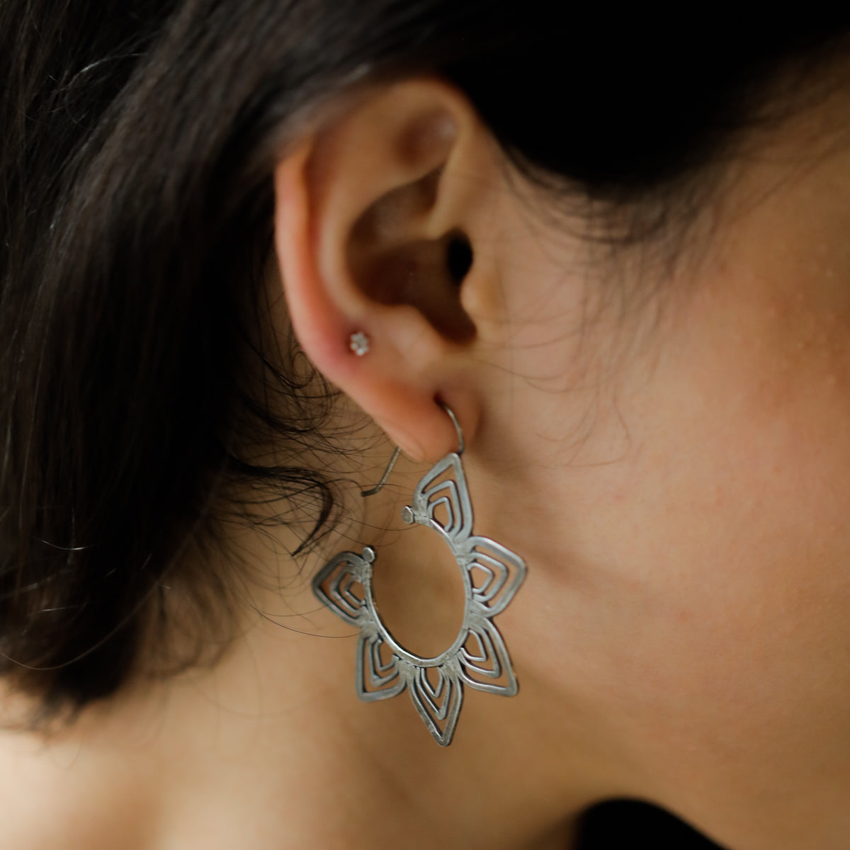 Kumudini ( Lily ) Hammered Earring