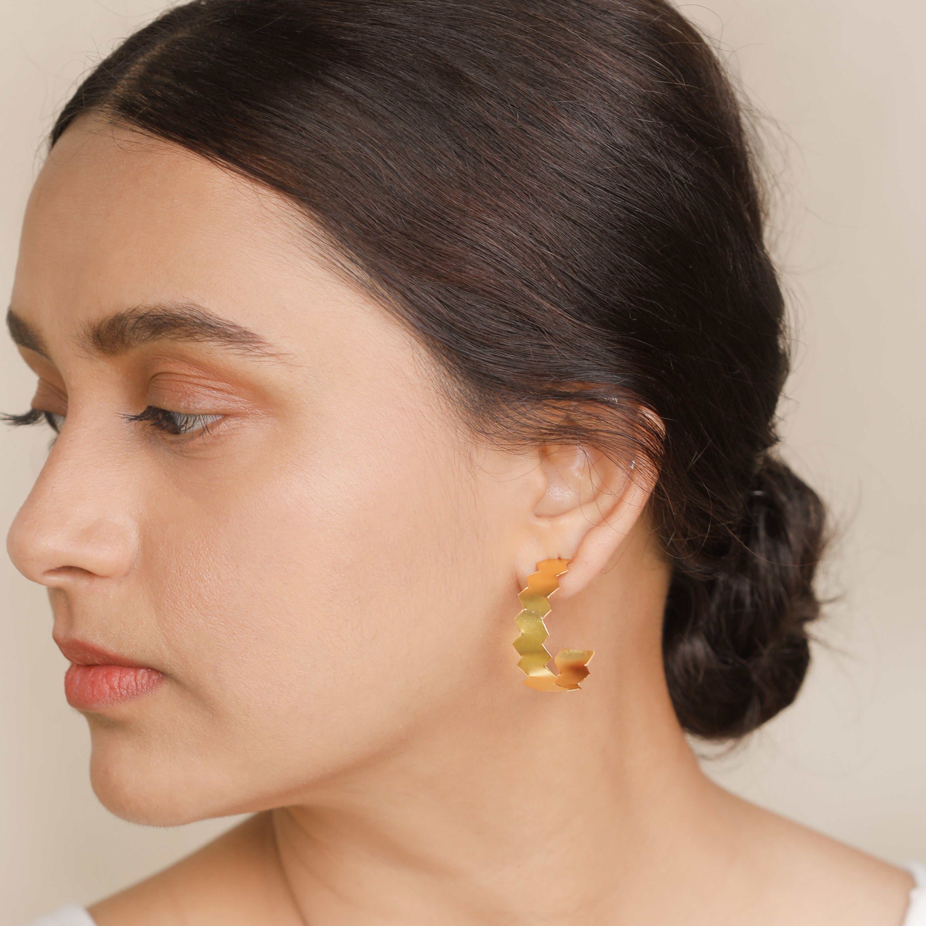 Natasha- Fold Earrings ( Gold Plated )