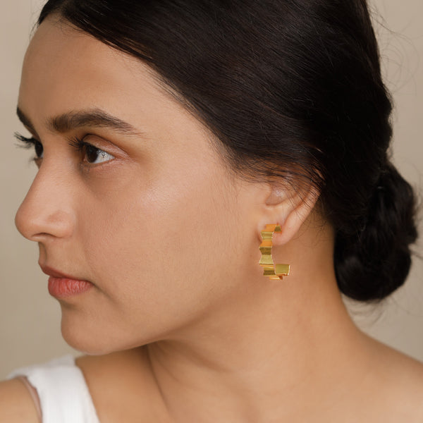 Rebecca - Fold Earrings | 92.5 Silver | 22K Gold Plated