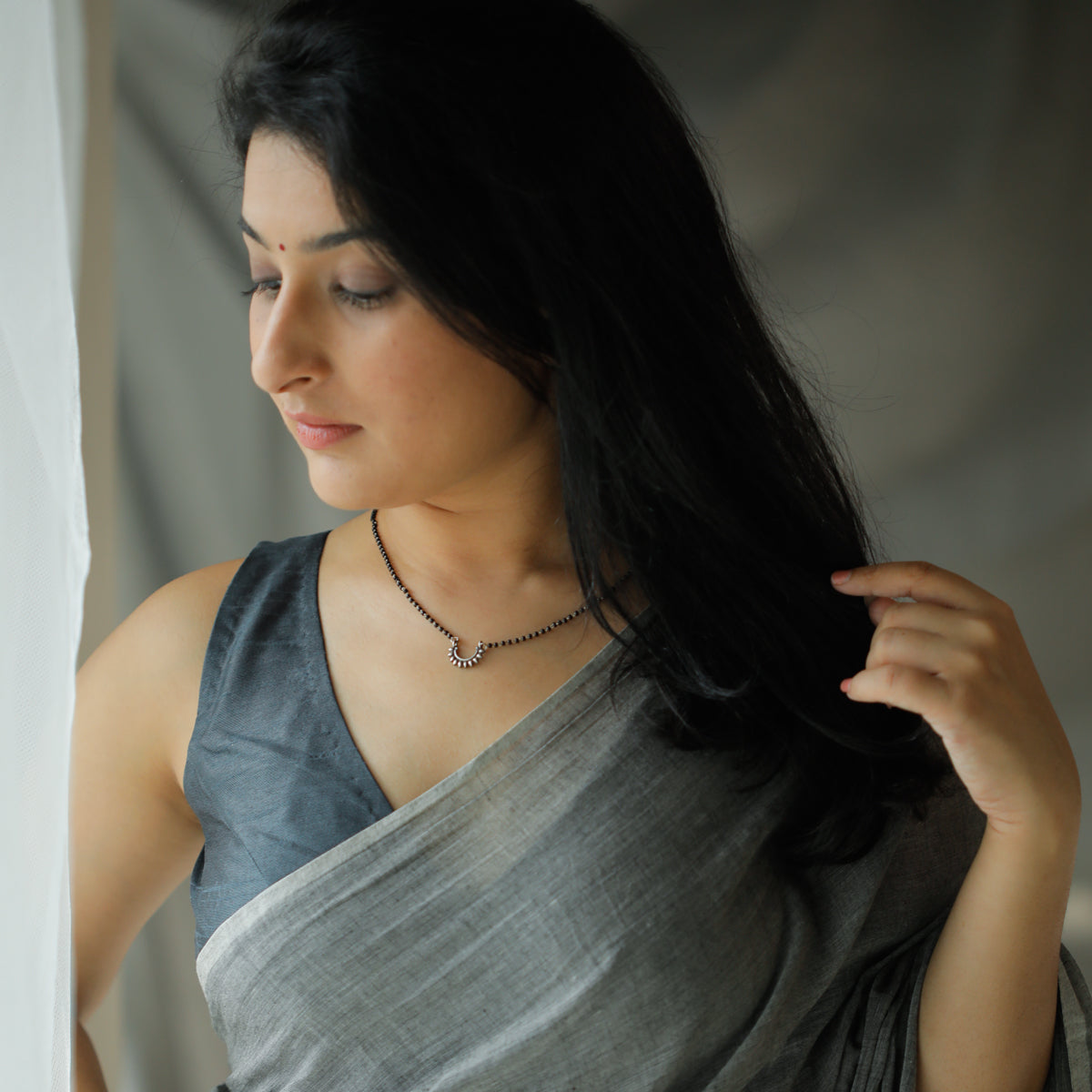 Silver Petal Mangalsutra