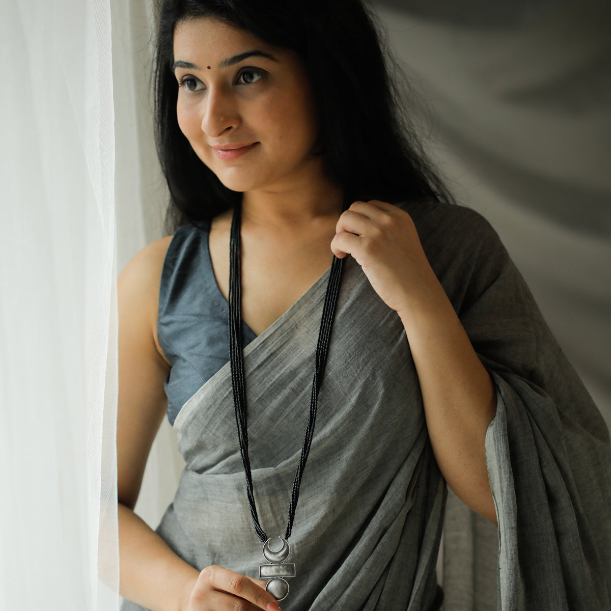 Silver Chandrakor Tikli Mangalsutra: Big