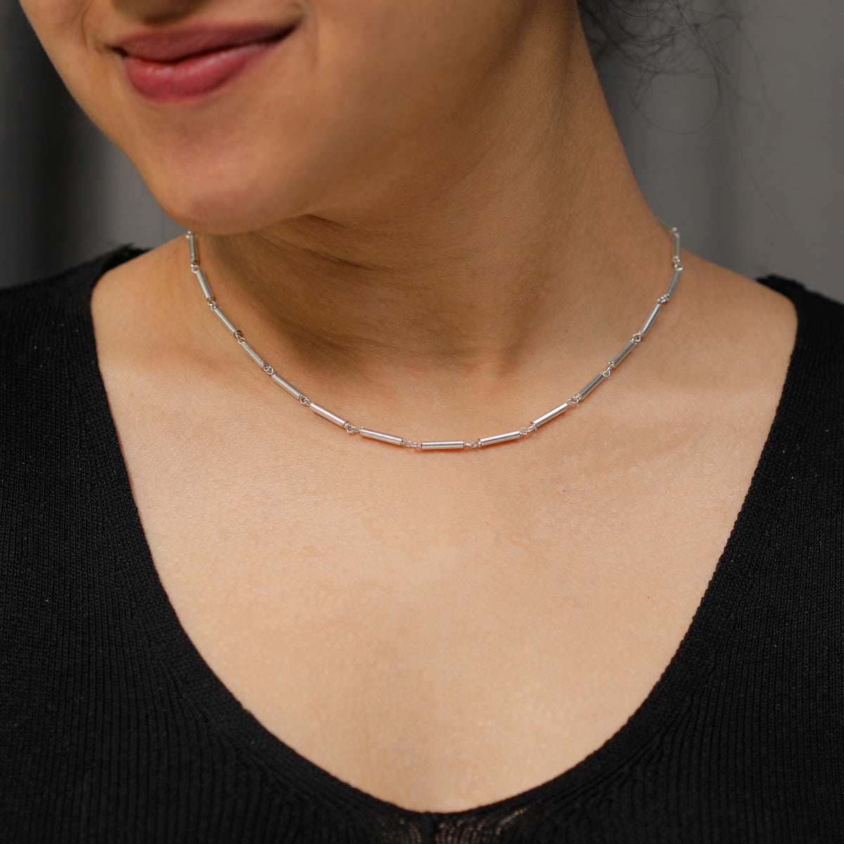 Silver Pipe Necklace
