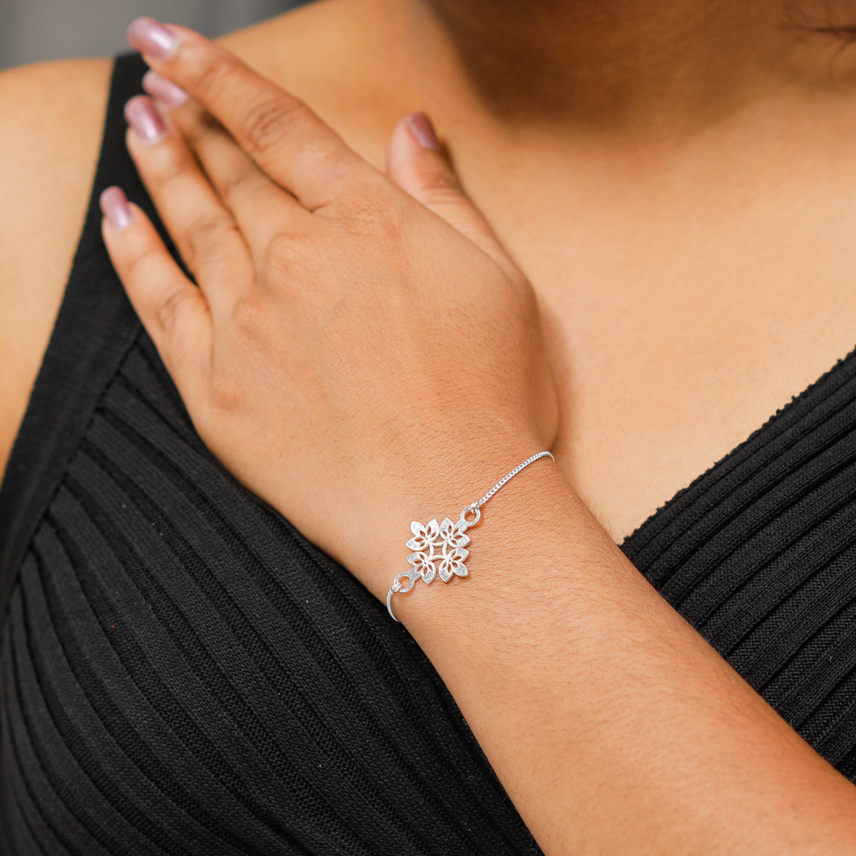 Silver Lazercut Pendant Bracelet