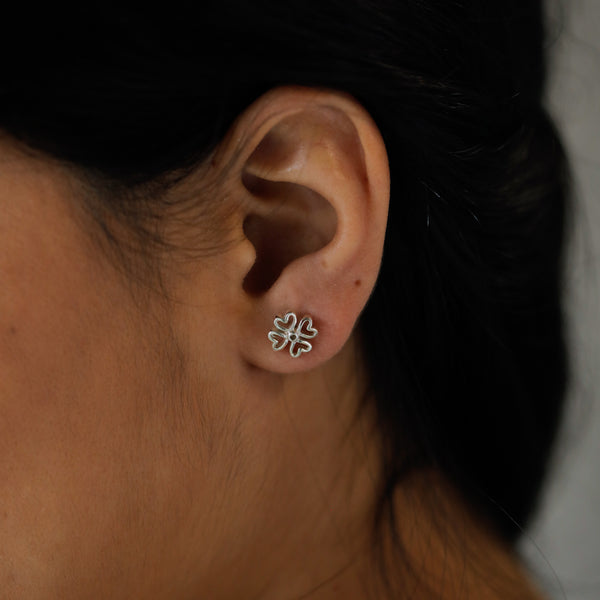 Silver Love Flower Earring in sterling silver
