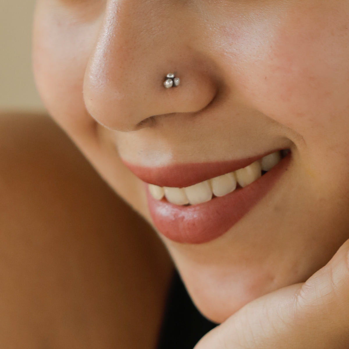 silver dainty nose pin for daily wear