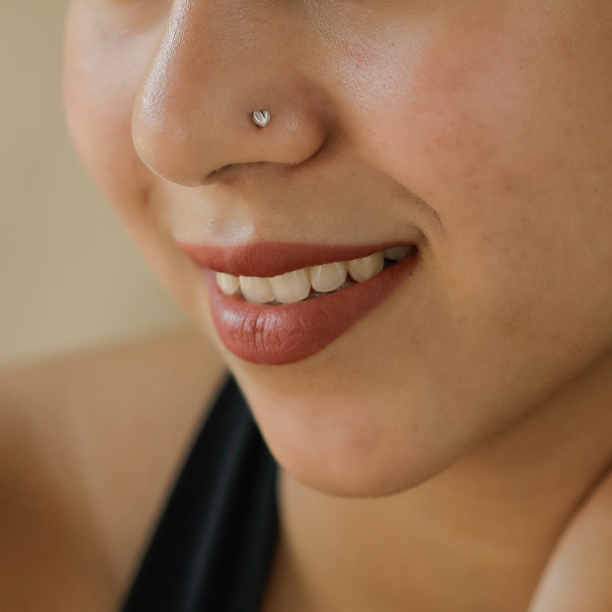 Silver Tiny Heart Nose Pin