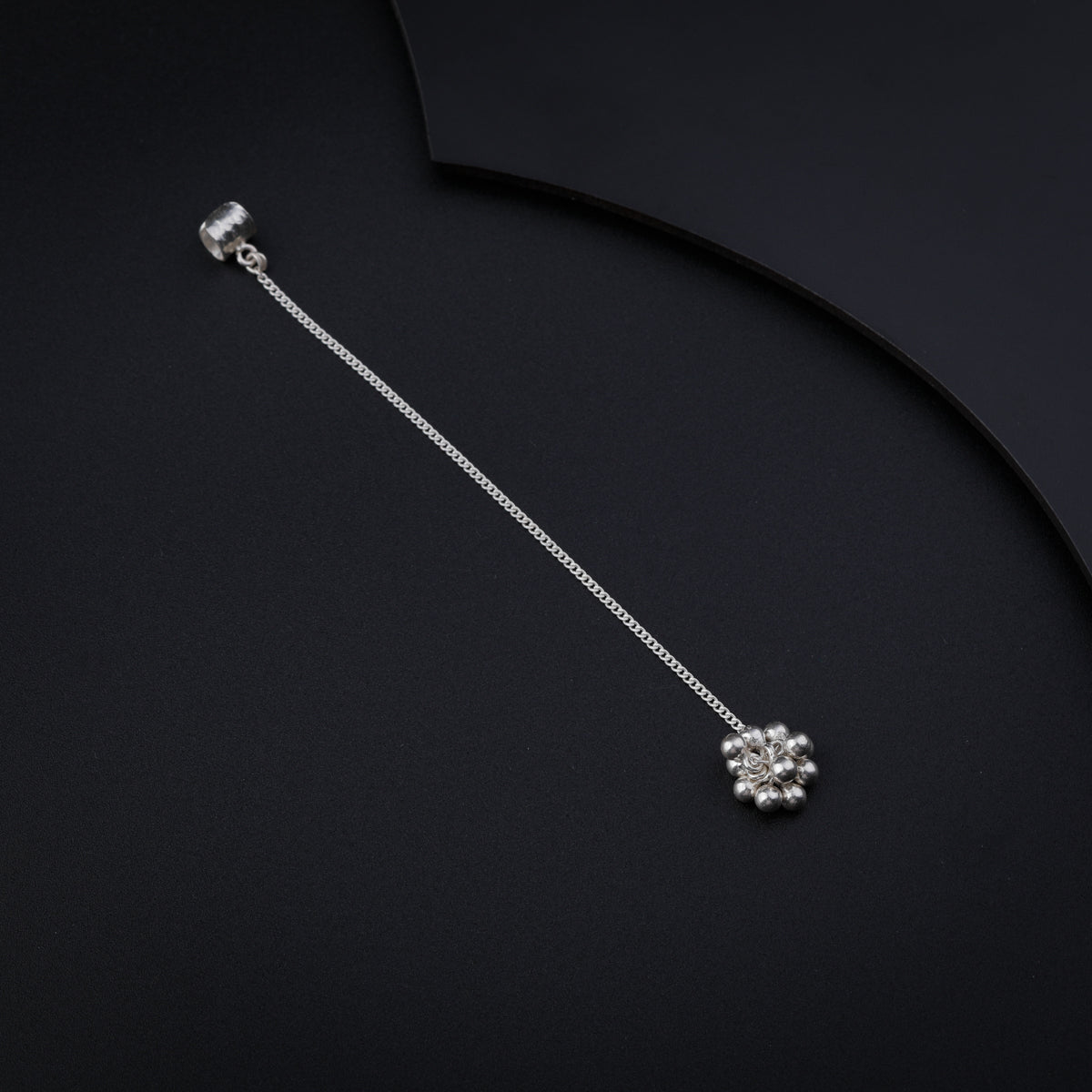 Silver Ghungroo Bunch Earcuff Hammered Clip-on