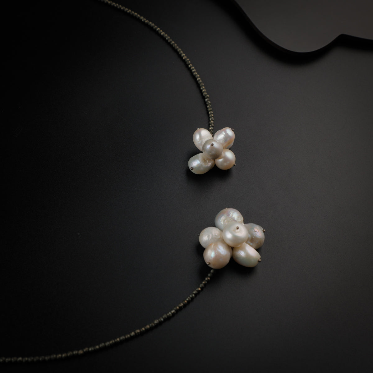 Silver Tie & Wear Necklace with Pyrite Stones