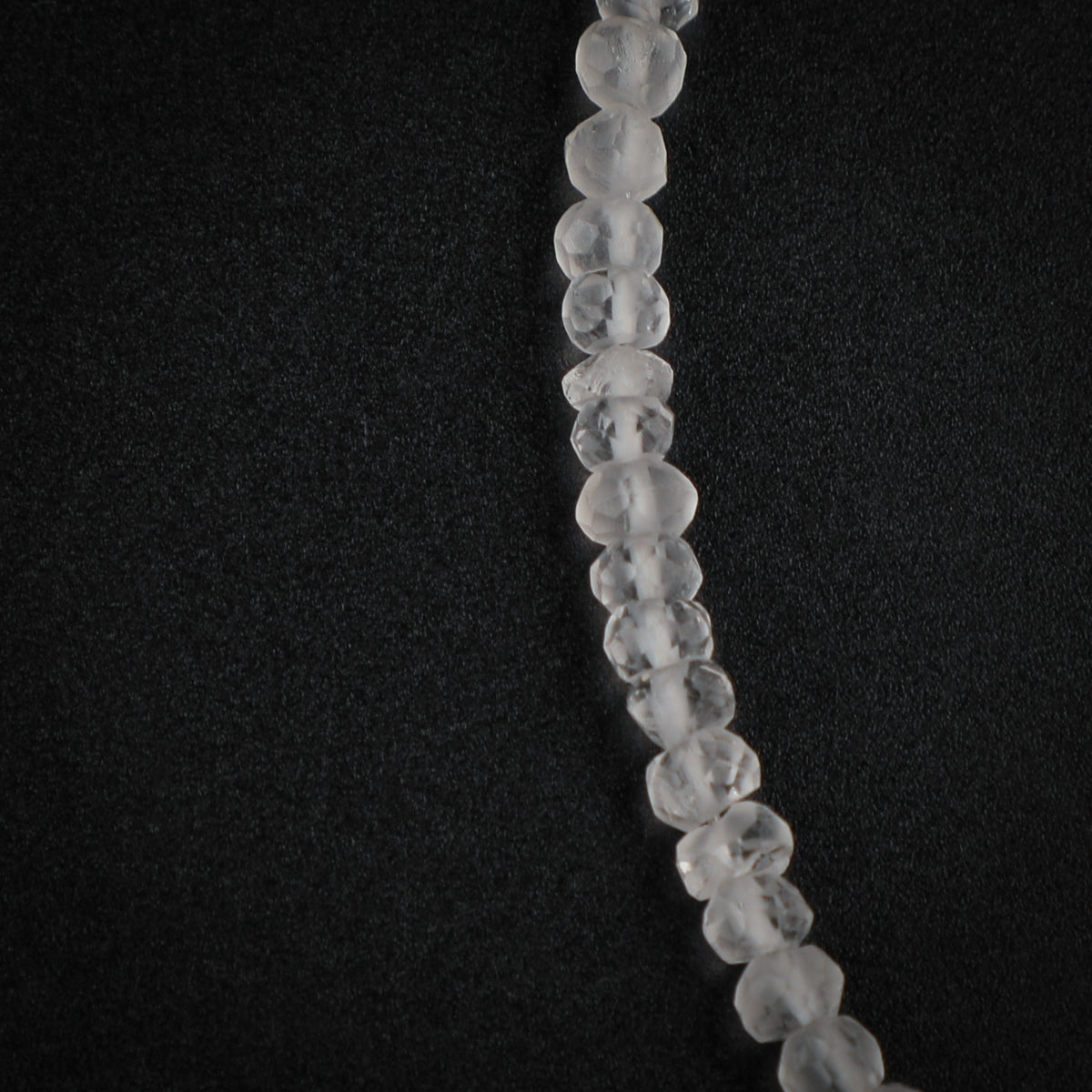 Crystals and Black Spinel Silver Anklets