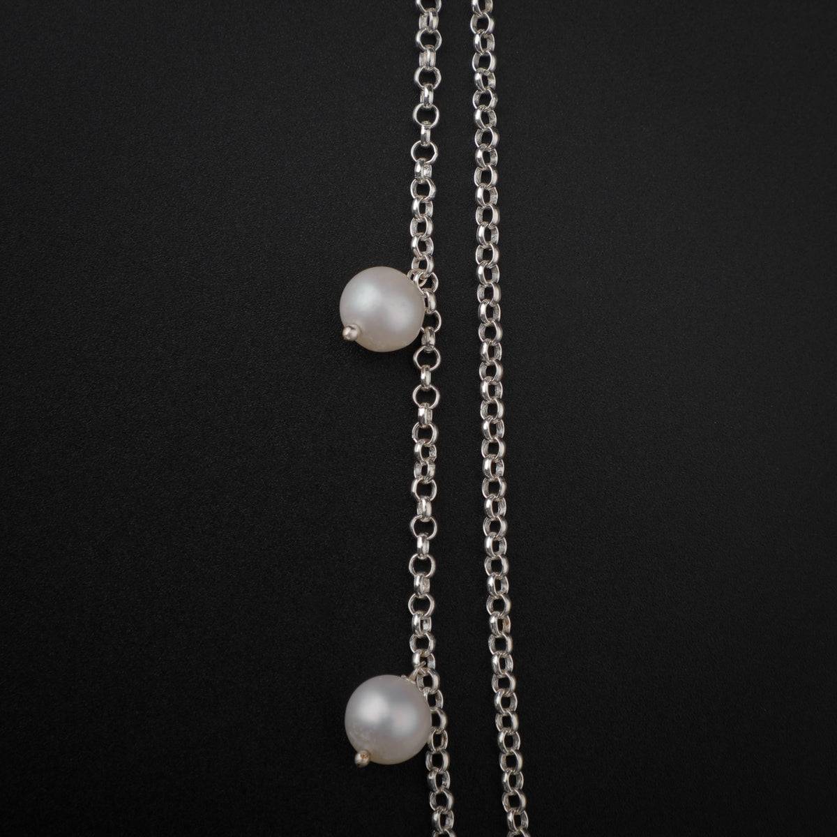 2 in 1 Silver Necklace with Pearls