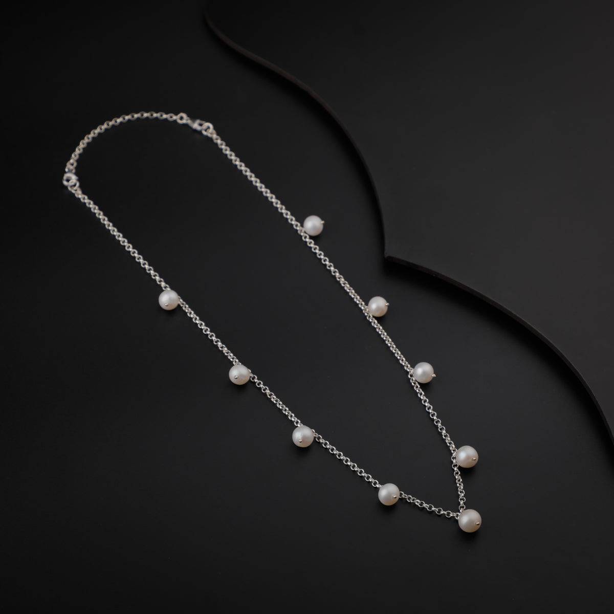 2 in 1 Silver Necklace with Pearls
