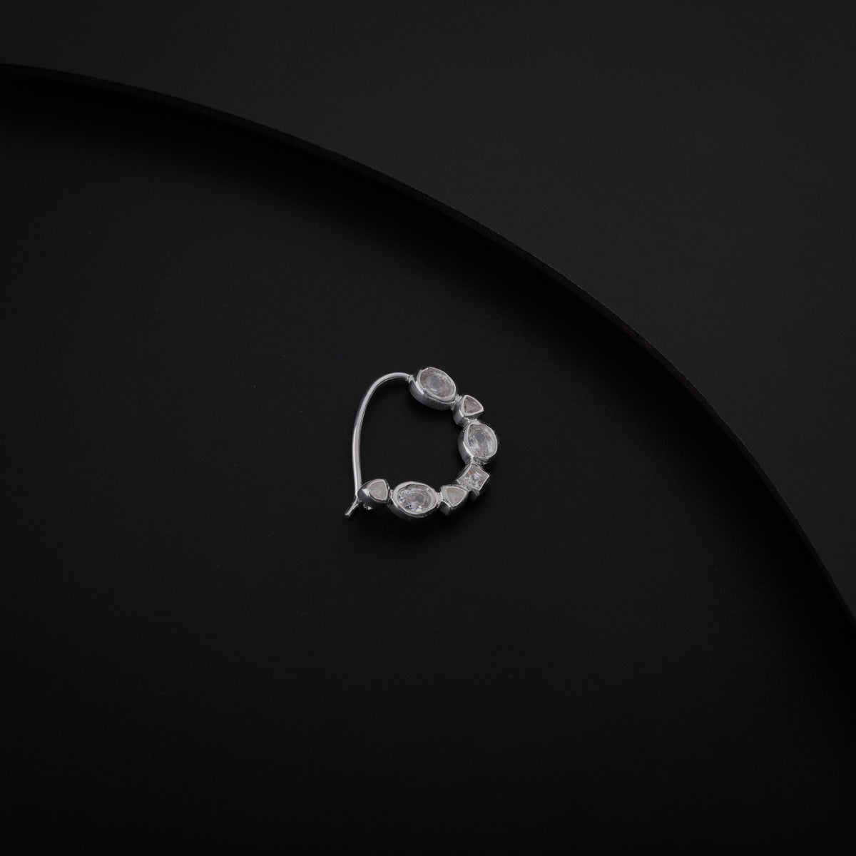 Silver Small Nath Stones | CZ | 92.5 Silver | (Left, Pierced)