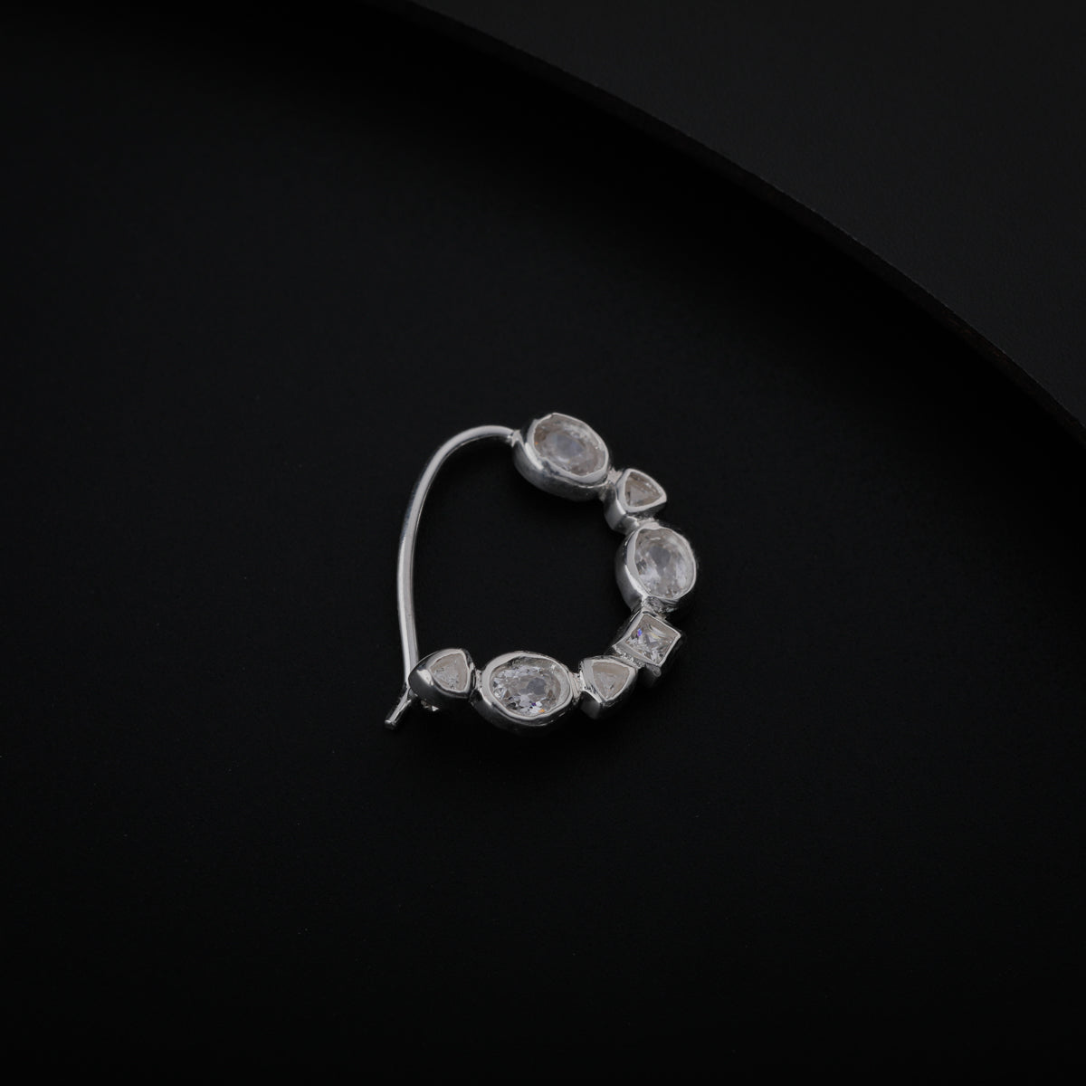 Silver Small Nath Stones | CZ | 92.5 Silver | (Left, Pierced)