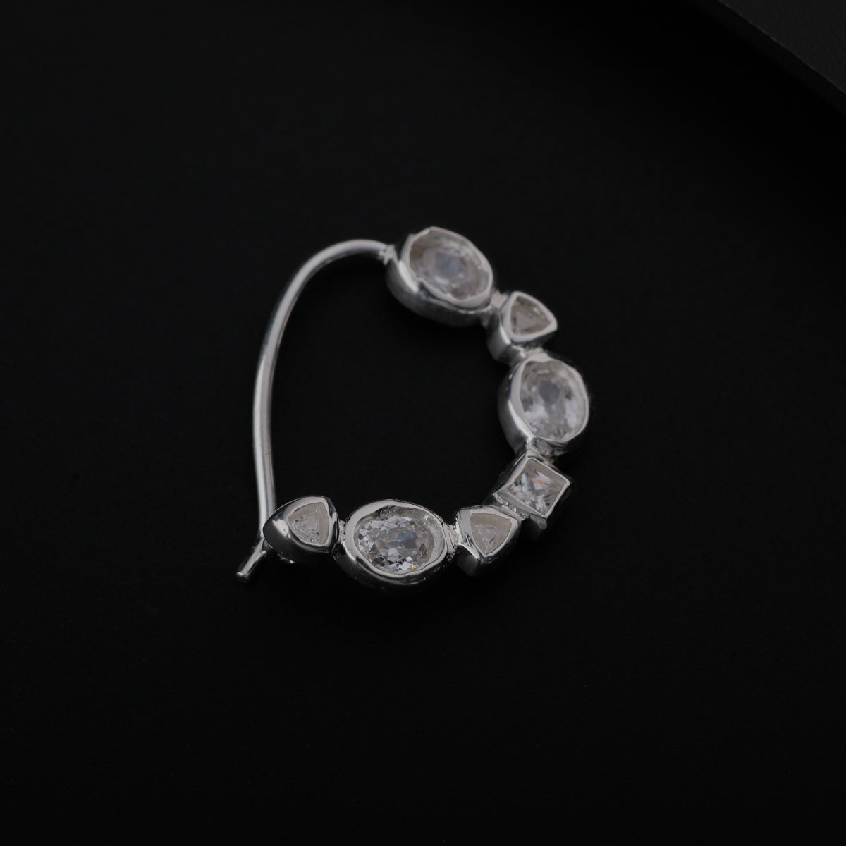 Silver Small Nath Stones | CZ | 92.5 Silver | (Left, Pierced)