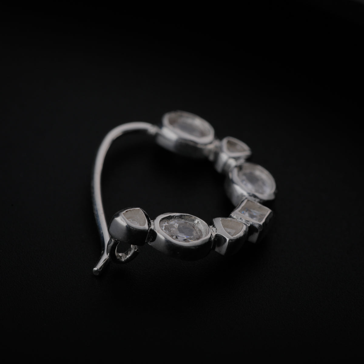 Silver Small Nath Stones | CZ | 92.5 Silver | (Left, Pierced)