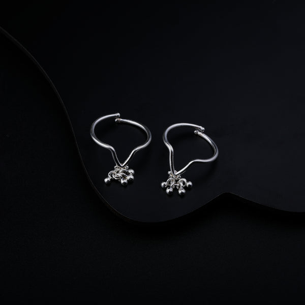 Silver Shiny V Shaped Ghungroo Toe Ring