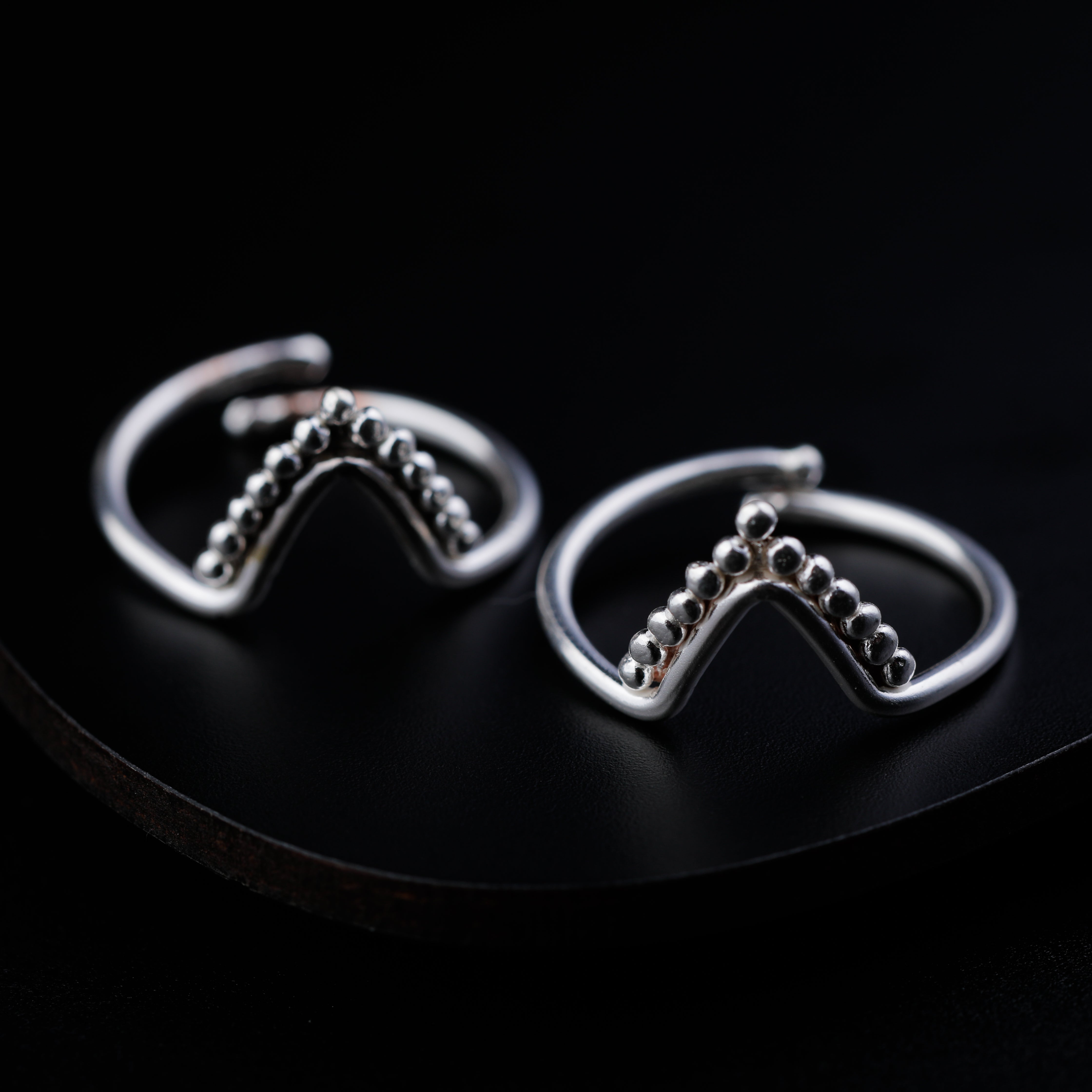 Silver Shiny V Shaped Toe Ring