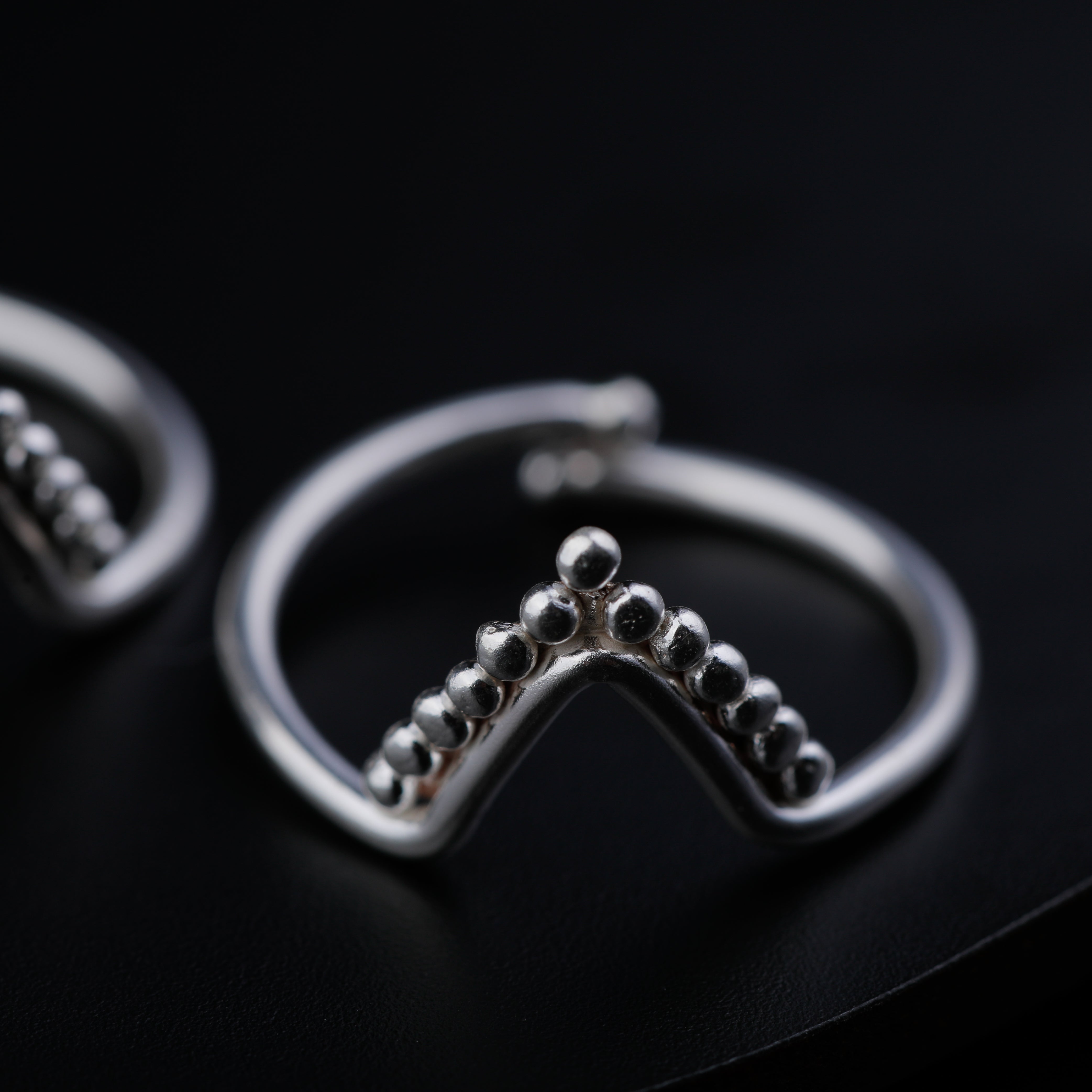 Silver Shiny V Shaped Toe Ring