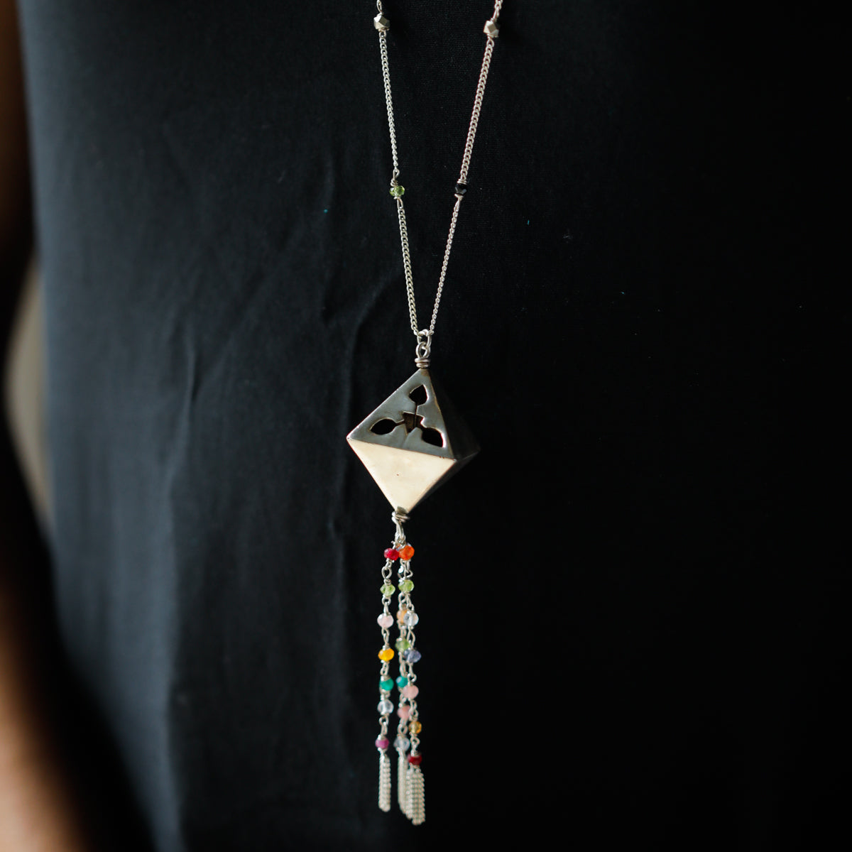 Silver Kandil Motif Necklace