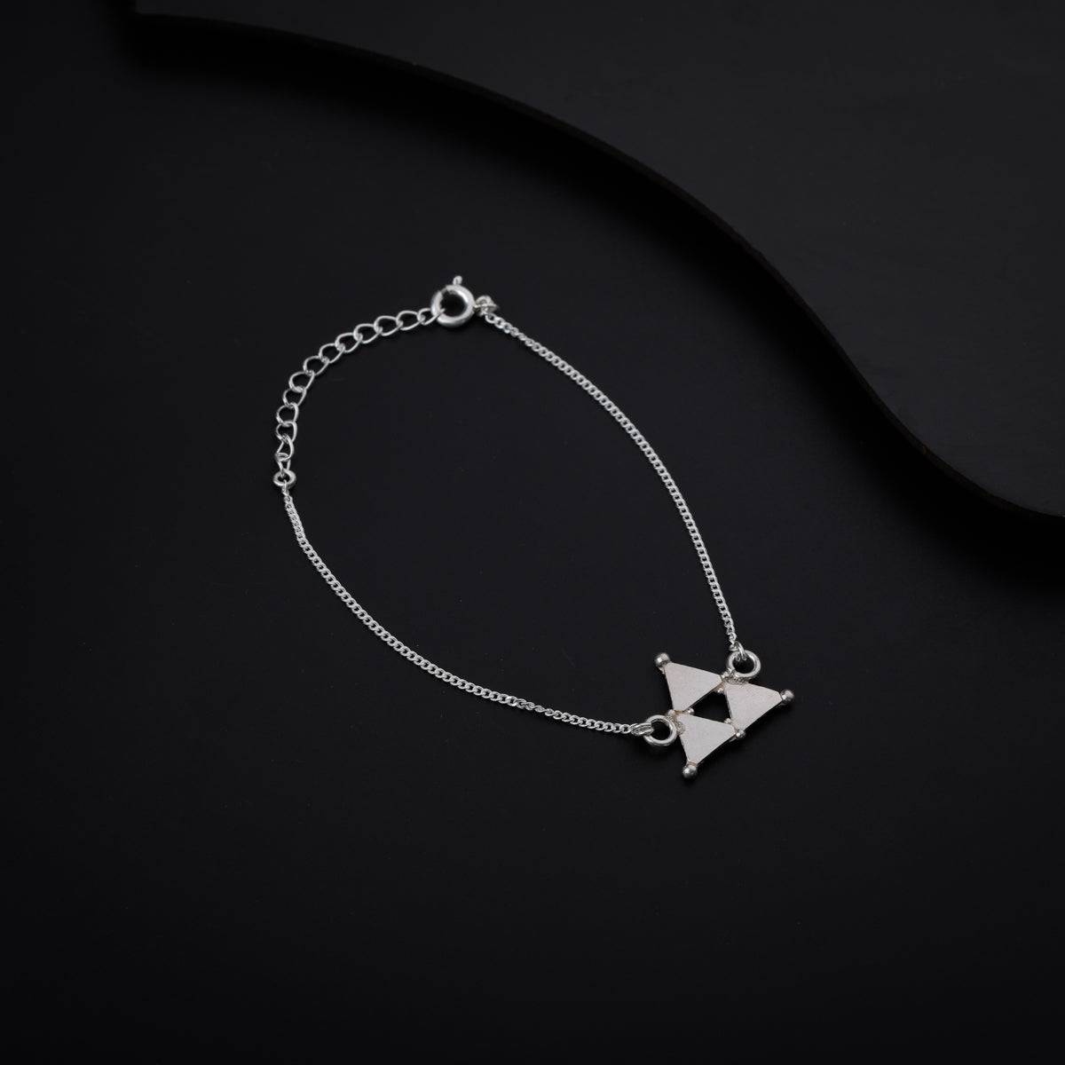 Silver Hammered Triangle Bracelet