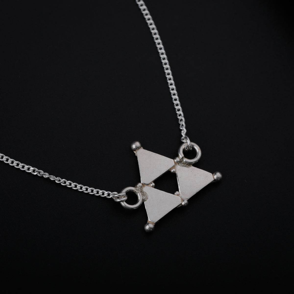 Silver Hammered Triangle Bracelet