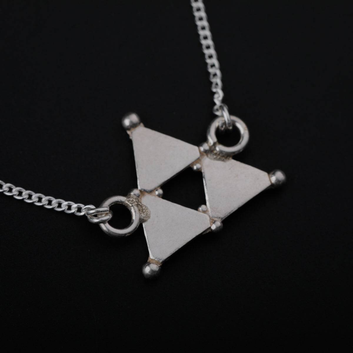 Silver Hammered Triangle Bracelet