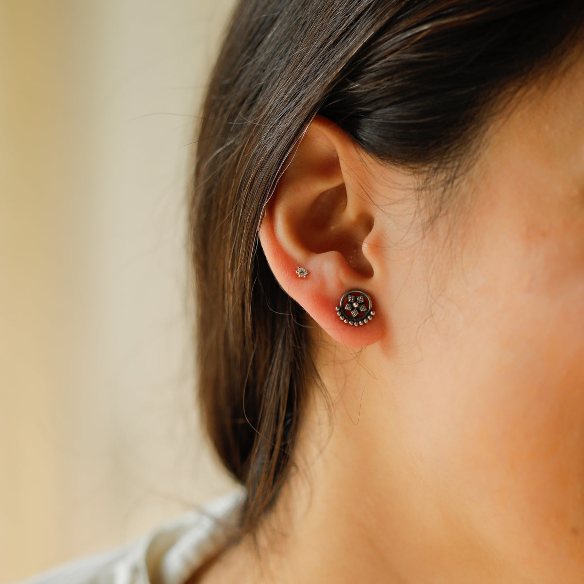 Diamond Flower Studs