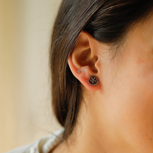 Diamond Flower Studs