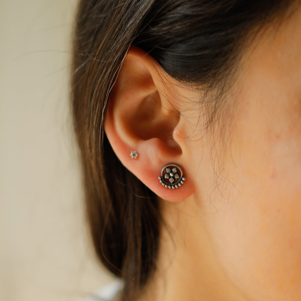 Diamond Flower Studs