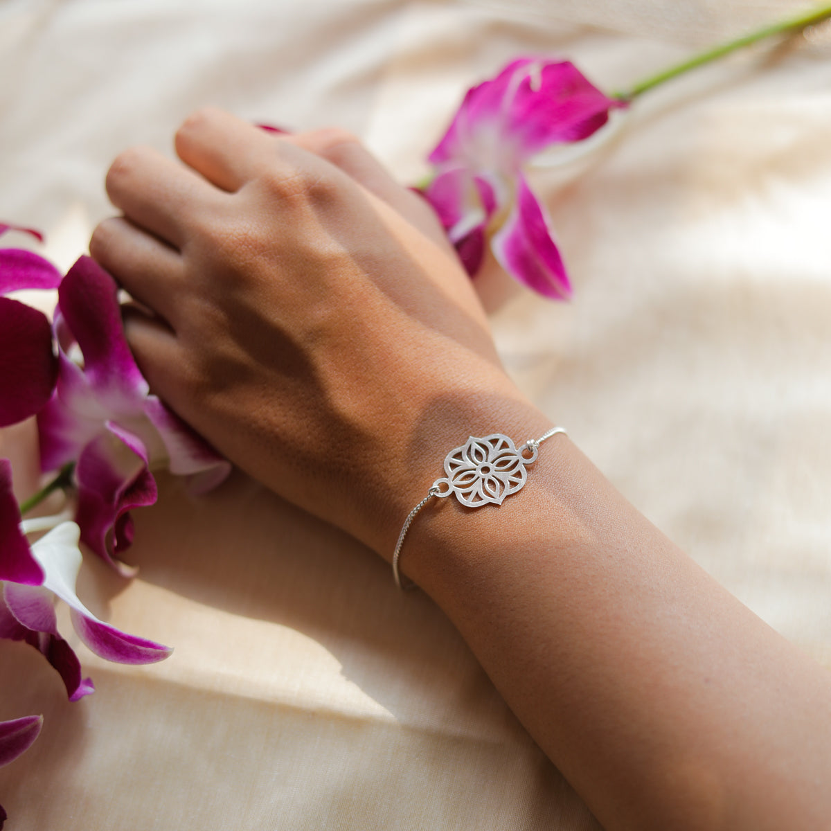 Silver Flower Bracelet
