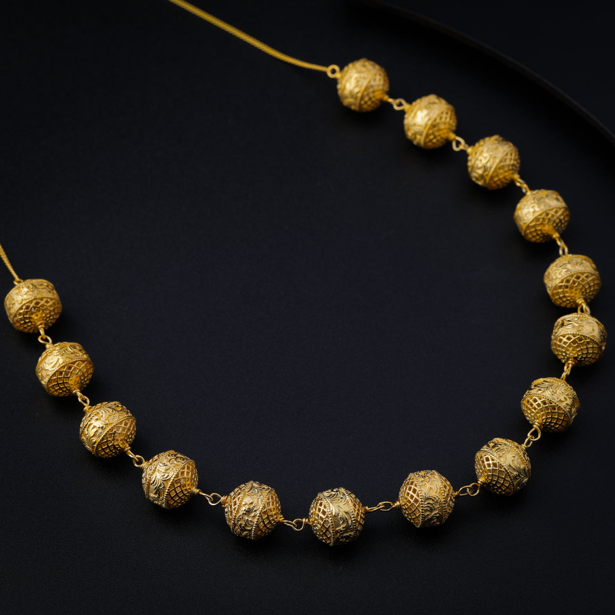 Silver Filigree Bead Necklace | 92.5 Silver | 22K Gold Plated