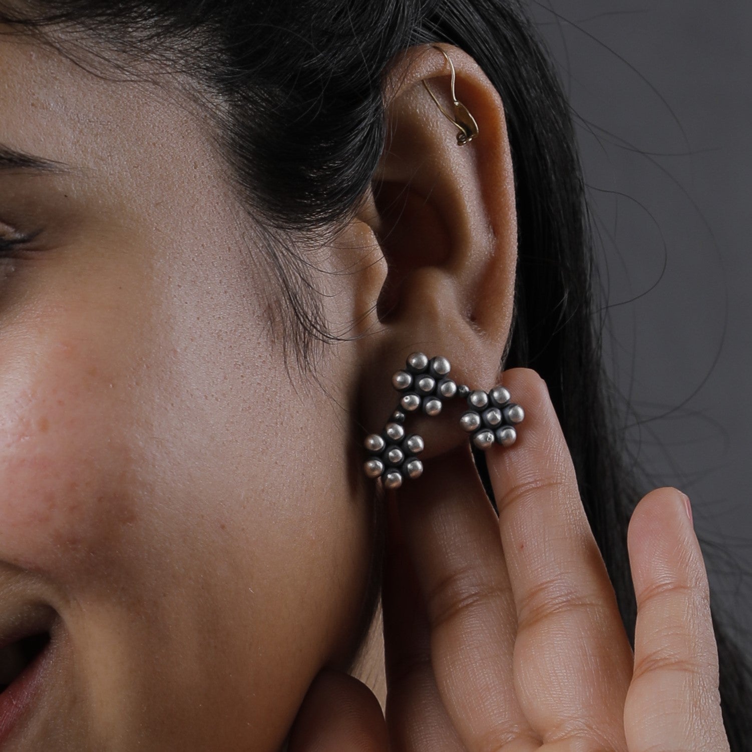Silver Three Kudi Earrings