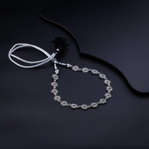 Silver Surya Motif Choker Set