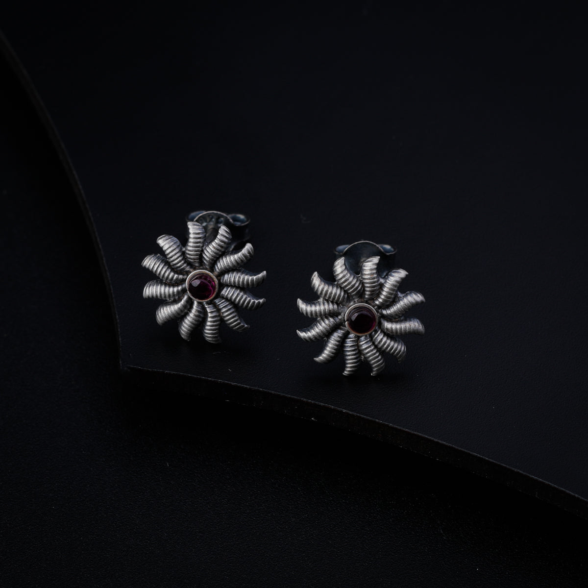 Silver Surya Motif Choker Set