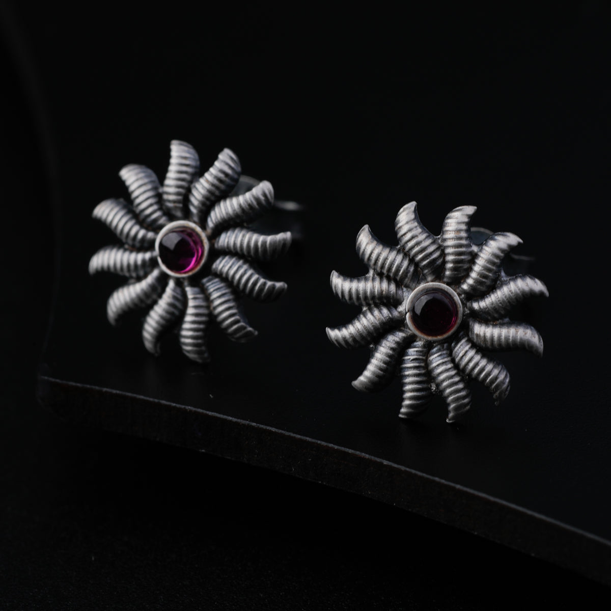 Silver Surya Motif Choker Set