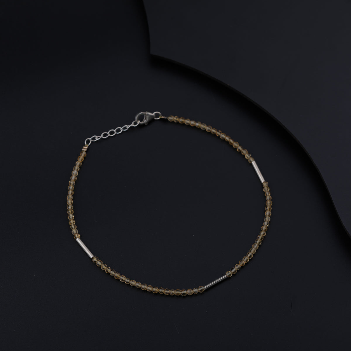 Citrine Silver Anklet