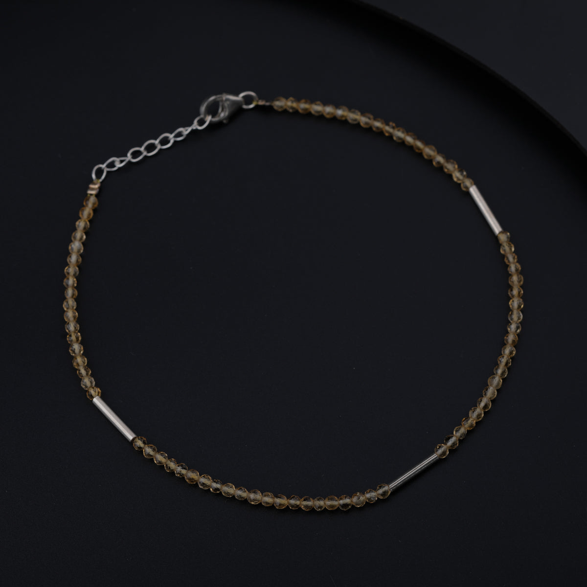 Citrine Silver Anklet
