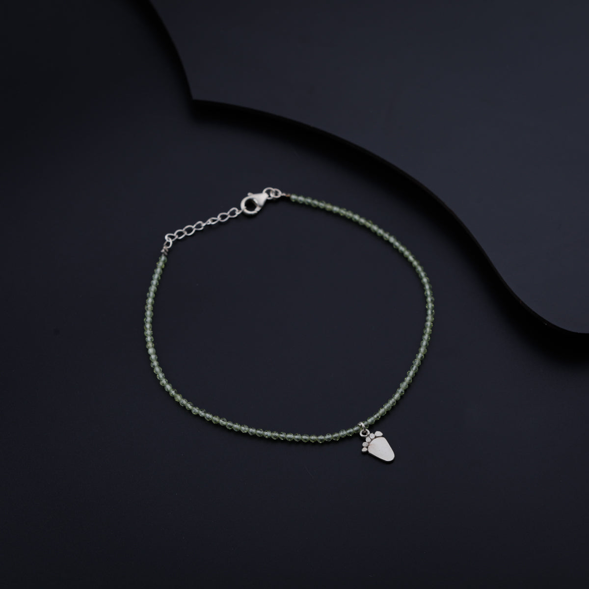 Peridot Silver Anklet