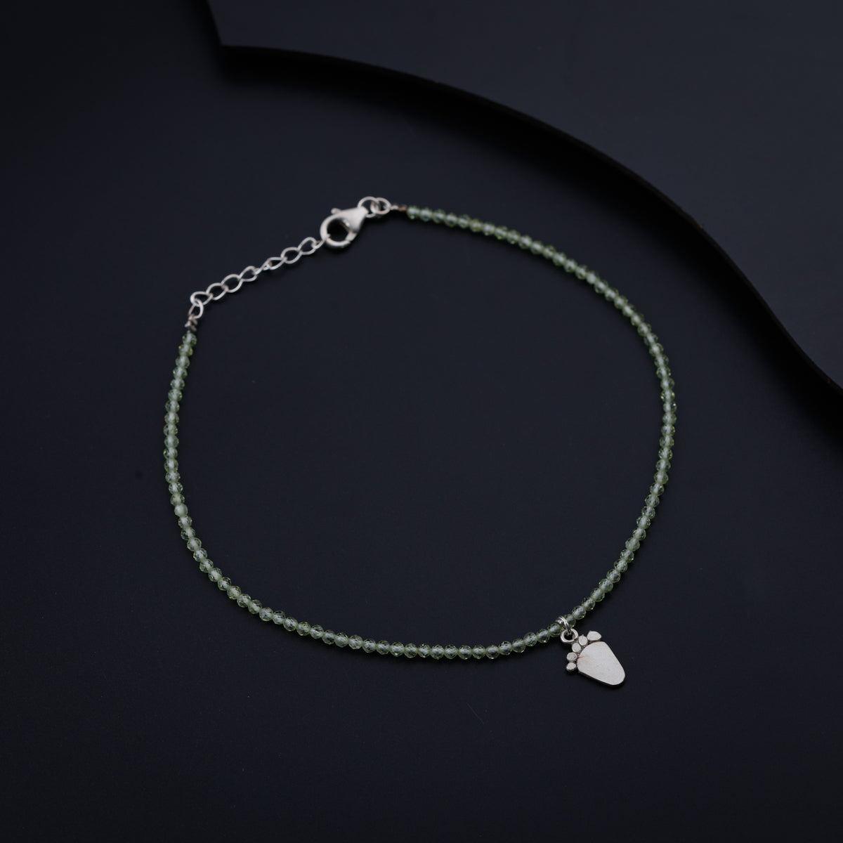 Peridot Silver Anklet