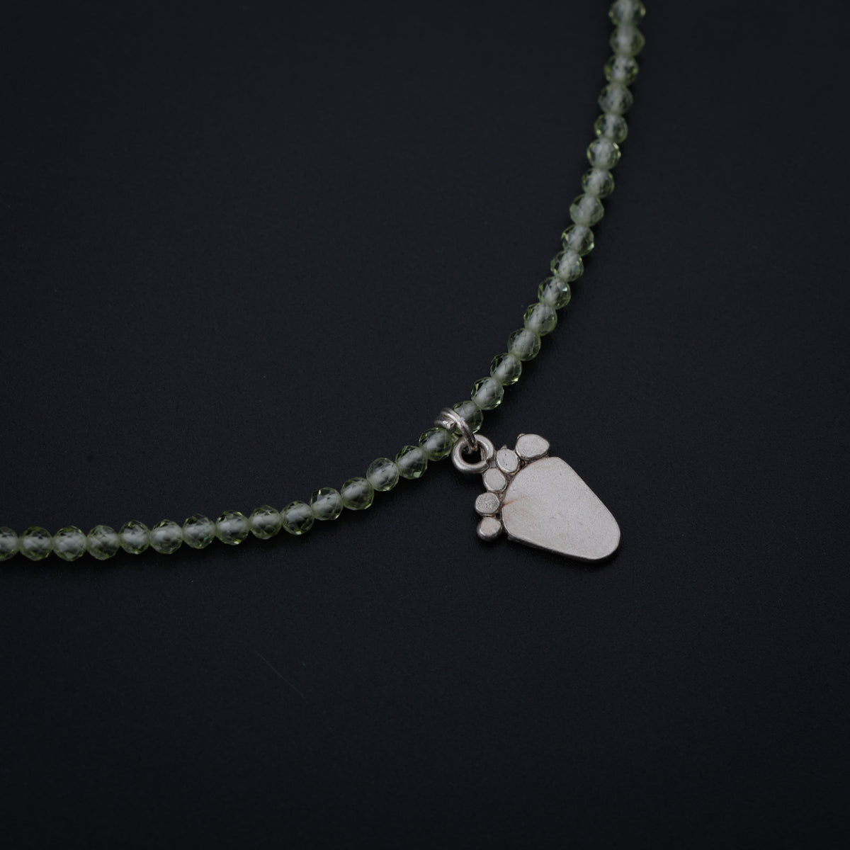 Peridot Silver Anklet