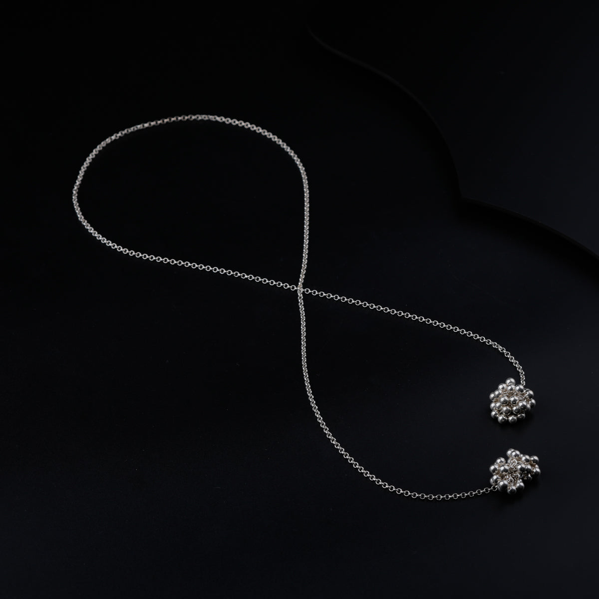 Silver Tie & Wear Necklace with Silver Beads