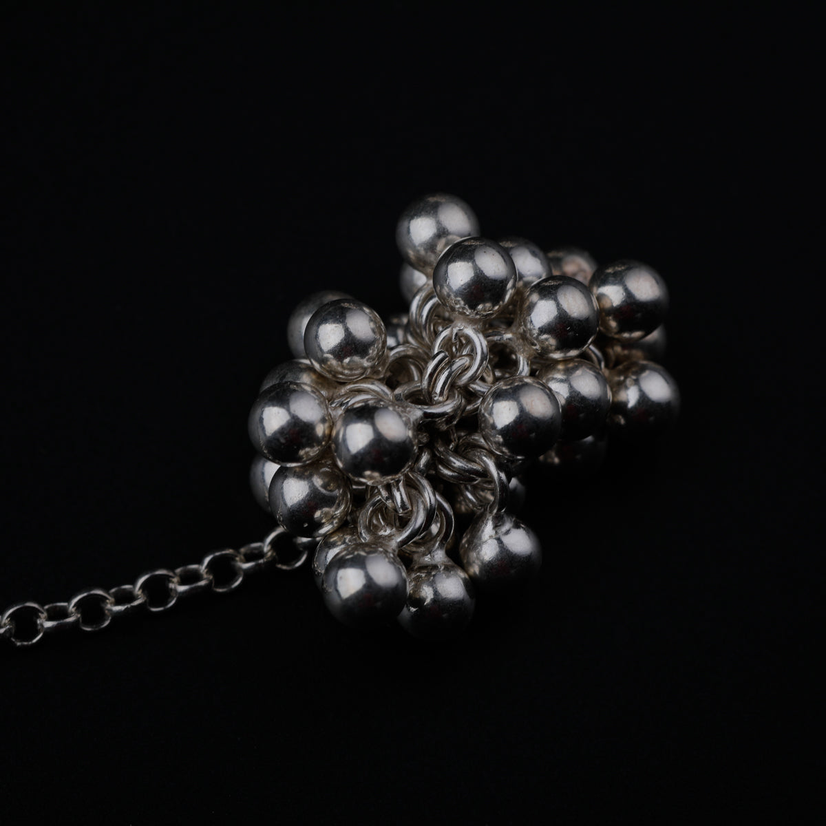 Silver Tie & Wear Necklace with Silver Beads