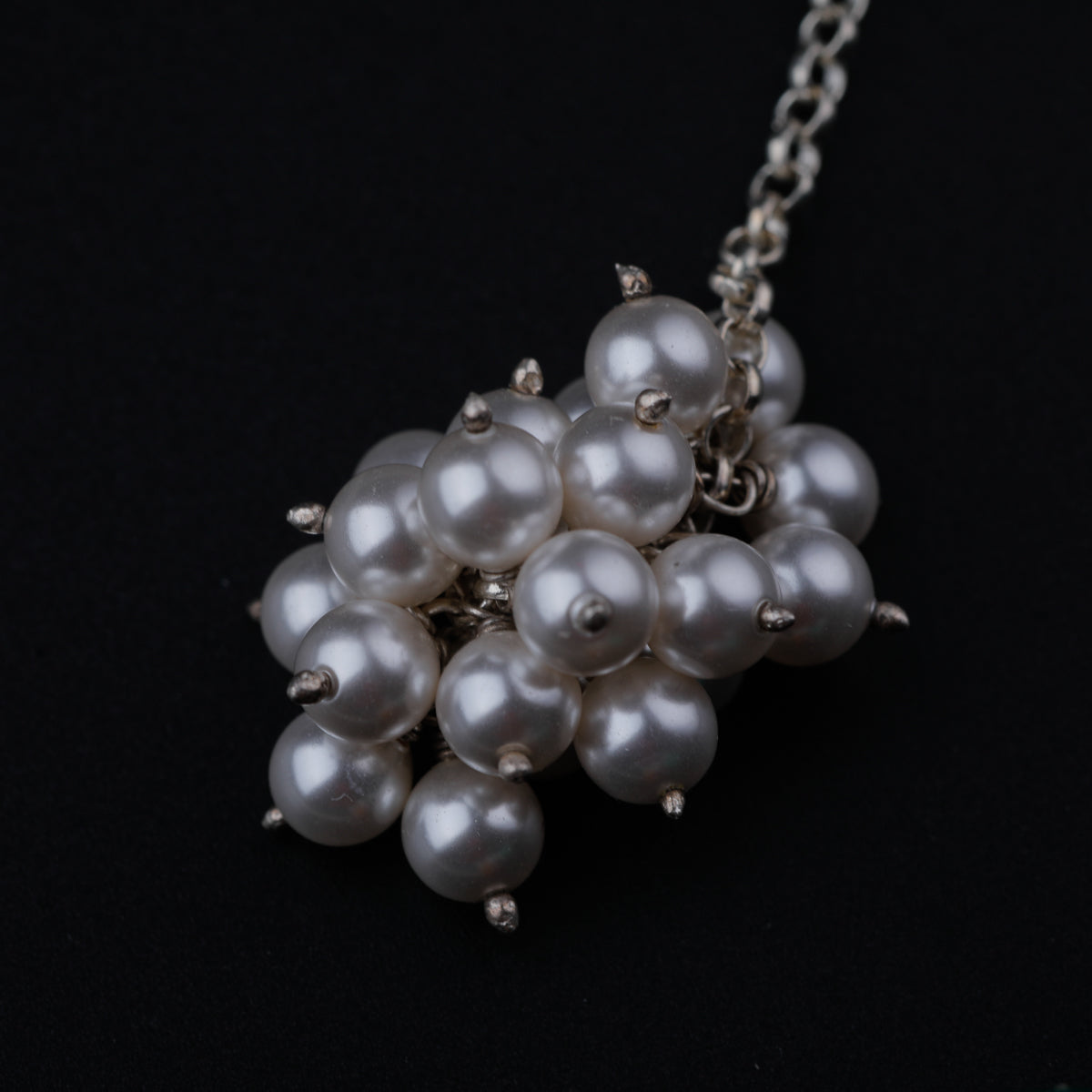 Silver Tie & Wear Necklace with Multicolor Semi-Precious Stones and Pearls