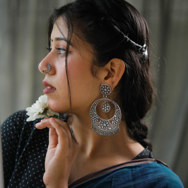 Chandbali (Mithila) | 92.5 silver earring | Size : large